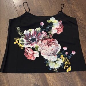 Express Black Camisole with Floral Design